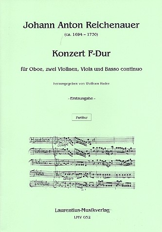 Konzert F-Dur für Oboe, 2 Violinen,  Viola und Bc  Partitur
