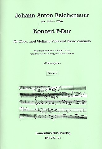 Konzert F-Dur für Oboe, 2 Violinen,  Viola und Bc  Stimmen