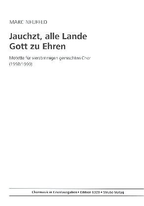 Jauchzt alle Lande Gott zu Ehren&nbsp;&nbsp;für gem Chor a cappella&nbsp;&nbsp;Partitur