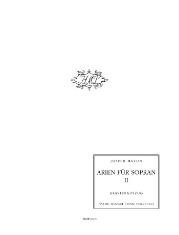 Arien für Sopran Band 2  Klavierauszug (it)  