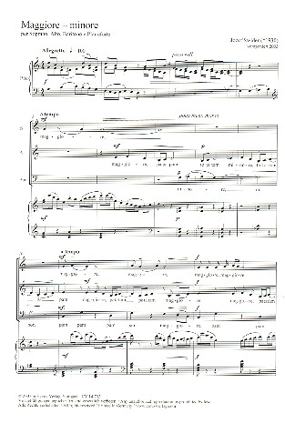 Maggiore - Minore für Sopran, Alt,  Bariton und Klavier  Singpartitur