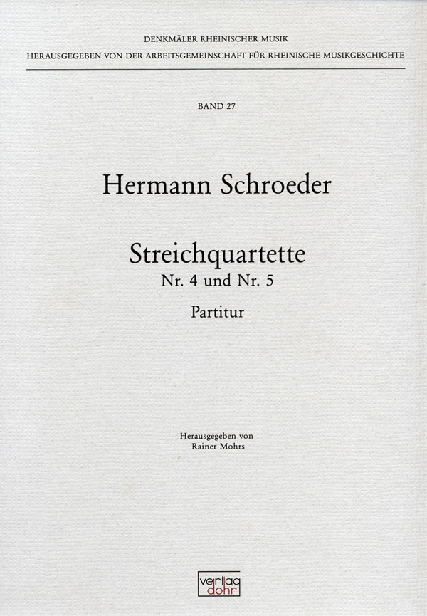 Streichquartette Nr.4 und Nr.5&nbsp;&nbsp;Partitur&nbsp;&nbsp;