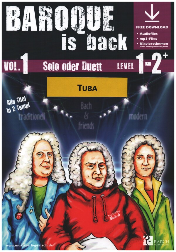 Baroque is back vol.1 (+ Online Audio)  für 1-2 Tuben  (Klavier ad lib zum Ausdrucken als PDF)