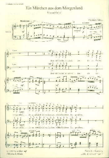 Ein Märchen aus dem Morgenland&nbsp;&nbsp;für gem Chor und Klavier&nbsp;&nbsp;Partitur