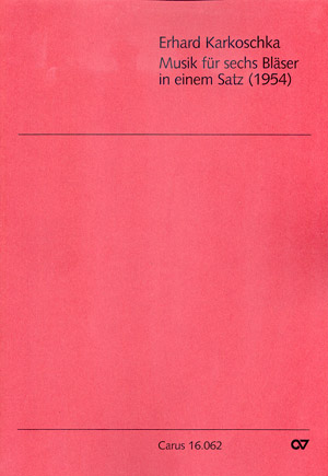 Musik in einem Satz für 2 Flöten,  Oboe, Klarinette, Horn in F und Fagott  Partitur