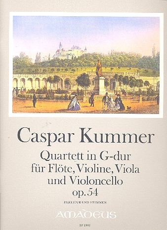 Quartett G-Dur op.54 für  Flöte, Violine, Viola und Violoncello  Partitur und Stimmen