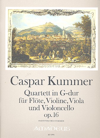Quartett G-Dur op.16 für  Flöte, Violine, Viola und Violoncello  Partitur und Stimmen