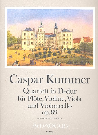 Quartett D-Dur op.89 für  Flöte, Violine, Viola und Violoncello  Partitur und Stimmen