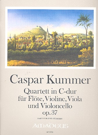 Quartett C-Dur op.37 für  Flöte, Violine, Viola und Violoncello  Partitur und Stimmen