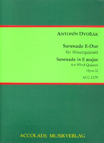 Serenade E-Dur op.22&nbsp;&nbsp;für Flöte, Oboe, Klarinette (in A), Horn und Fagott&nbsp;&nbsp;Partitur und Stimmen