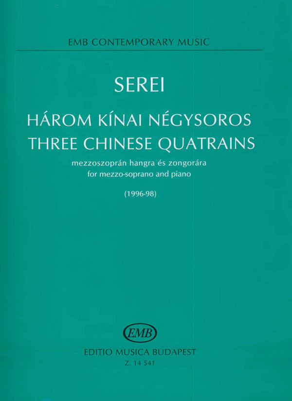 3 Chinese Quatrains for mezzo-soprano  and piano  