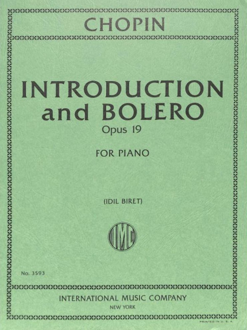 Introduction and Bolero op.19  for piano  