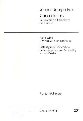 Concerto E112 für 2 Oboen, Fagott,  2 Violinen und Violoncello  Partitur