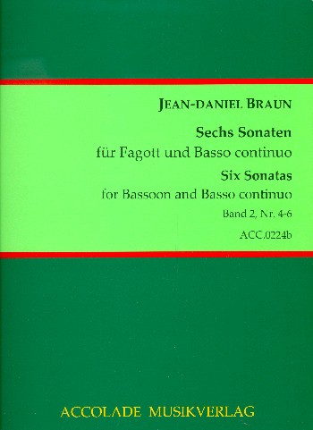 6 Sonaten Band 2 Nr.4-6  für Fagott und Basso continuo  