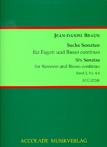 6 Sonaten Band 2 Nr.4-6  für Fagott und Basso continuo  