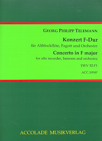 Konzert F-Dur für Altblockflöte (Flöte),&nbsp;&nbsp;Fagott, Streichorchester und bc&nbsp;&nbsp;Partitur