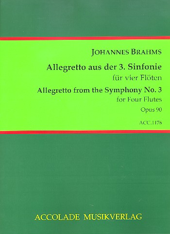 Allegretto aus der Sinfonie F-Dur  Nr.3 op.90 für 4 Flöten  Partitur und Stimmen