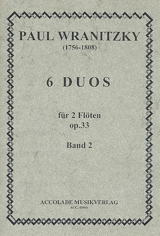 6 Duos op.33 Band 2 für 2 Flöten    