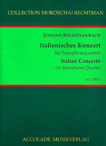 Italienisches Konzert BWV971&nbsp;&nbsp;für 4 Saxophone (SATBar)&nbsp;&nbsp;Partitur und Stimmen
