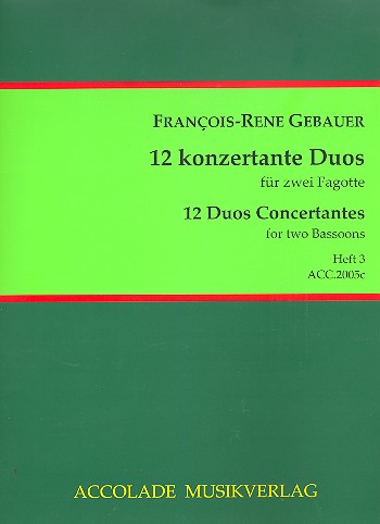 12 duos concertants op.44 Band 3 (Nr.7-9)  für 2 Fagotte  Partitur und Stimmen