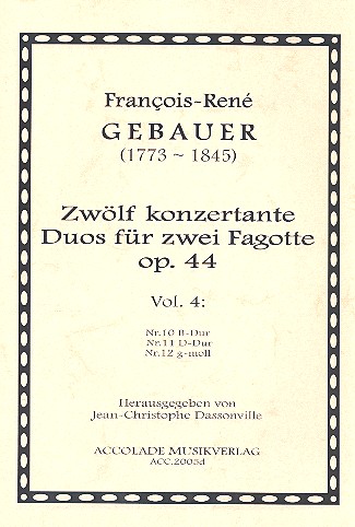 12 duos concertants op.44 Band 4 (Nr.10-12)  für 2 Fagotte  Partitur und Stimmen