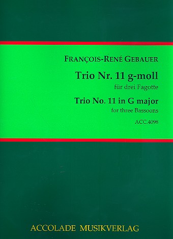 Trio g-Moll Nr.11  für 3 Fagotte  Partitur und Stimmen