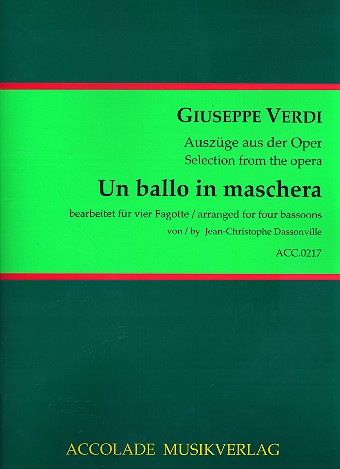 Un ballo in maschera (Auszüge)&nbsp;&nbsp;für 4 Fagotte&nbsp;&nbsp;Partitur und Stimmen
