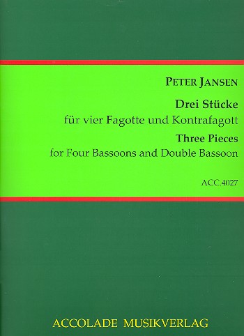3 Stücke für 4 Fagotte und Kontrafagott  Partitur und Stimmen  