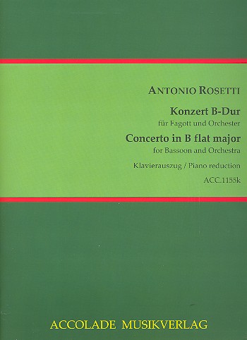 Konzert B-Dur Murray C72 für Fagott und Orchester  für Fagott und Klavier  