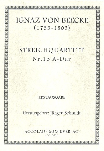 Streichquartett A-Dur Nr.15  Partitur und Stimmen  