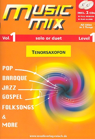 Music Mix vol.1 (+2 CD's)  für Tenorsaxophon  