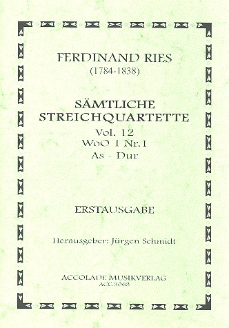 Streichquartett As-Dur Nr.12 WoO1 Nr.1  Partitur und Stimmen  