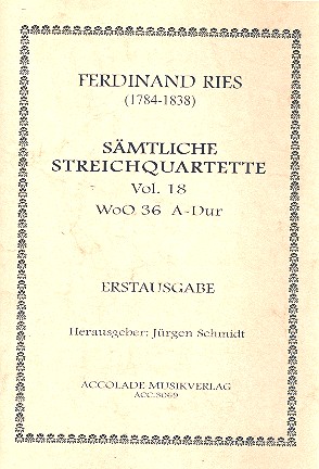 Streichquartett A-Dur Nr.18 WoO36  Partitur und Stimmen  