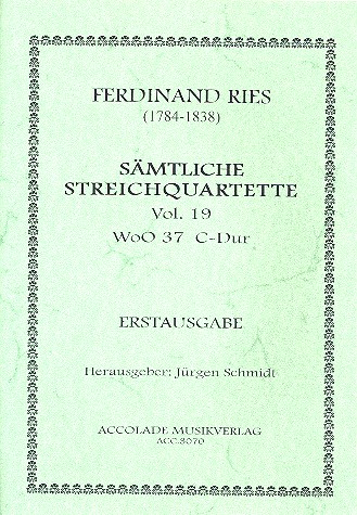 Streichquartett C-Dur Nr.19 WoO37  Partitur und Stimmen  