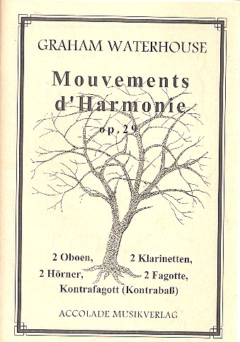 Mouvements d'Harmonie für 2 Oboen,  2 Klarinetten, 2 Hörner, 2 Fagotte und Kontrafagott  Partitur und Stimmen