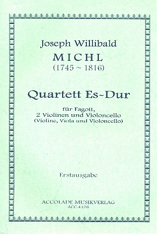 Quartett Es-Dur für Fagott, 2 Violinen,  und Violoncello  Partitur und Stimmen