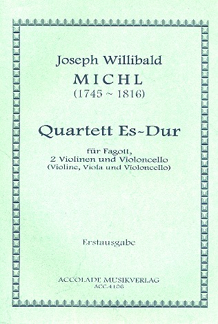 Quartett Es-Dur für Fagott, 2 Violinen,&nbsp;&nbsp;und Violoncello&nbsp;&nbsp;Partitur und Stimmen