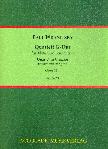 Quartett G-Dur Nr.1 op.28,1  für Flöte, Violine, Viola und Violoncello  Partitur und Stimmen