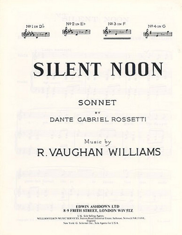 Silent Noon F major no.3&nbsp;&nbsp;for voice and piano&nbsp;&nbsp;
