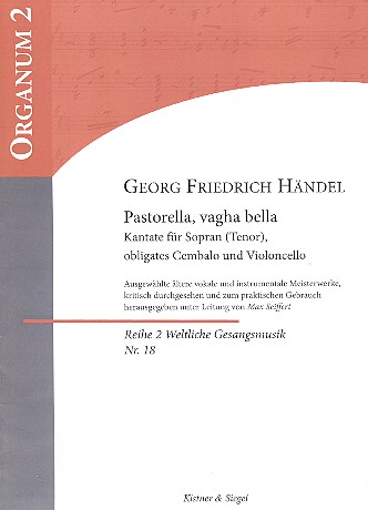 Pastorella vagha bella für Sopran&nbsp;&nbsp;(Tenor), Violoncello und Cembalo&nbsp;&nbsp;Partitur und Violoncellostimme (dt/it)