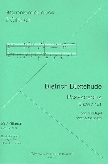 Passacaglia BuxWV161 für Orgel  für 2 Gitarren  Partitur und Stimmen
