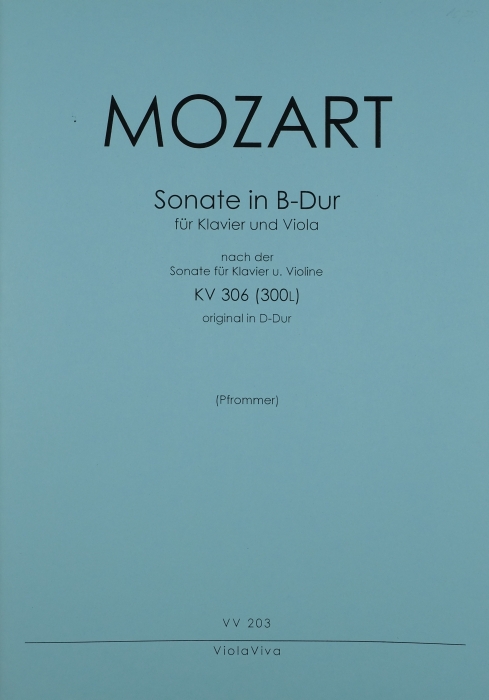 Sonate B-Dur KV306 für Violine und Klavier  für Viola und Klavier  
