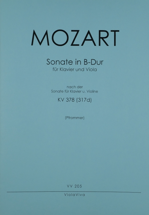 Sonate B-Dur KV378 für Violine und Klavier  für Viola und Klavier  