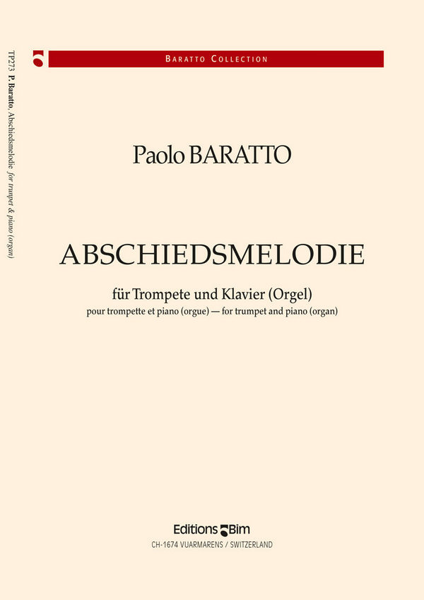 Abschiedsmelodie für Trompete&nbsp;&nbsp;und Klavier (Orgel)&nbsp;&nbsp;