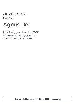 Agnus Dei für gem Chor (SSATB)  a cappella,  Partitur  