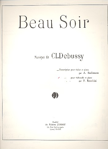 Beau Soir  pour violon (violoncelle) et piano  