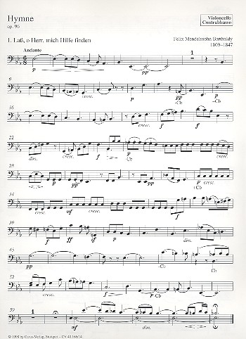 Hymne op.96 für Alt (Mezzosopran)&nbsp;&nbsp;solo, gem Chor und Orchester&nbsp;&nbsp;Cello/Bass