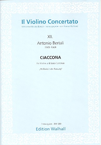 Ciaccona (Wolfenbütteler Fassung)  für Violine und Bc  