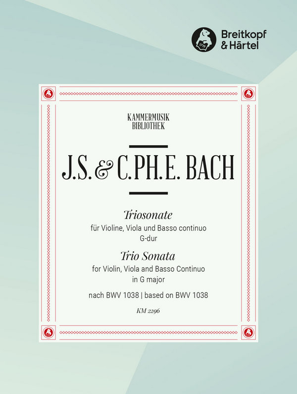 Sonate G-Dur nach BWV1038  für Violine, Viola und Bc.  Partitur und Stimmen