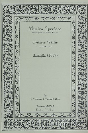 Battaglia  für 2 Violinen, 3 Violen und Bc  Partitur und Stimmen